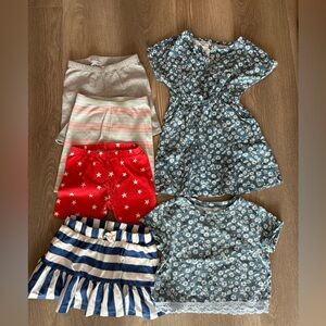 Toddler girl summer spring biker shorts dress skort crop top shirt 4-5T